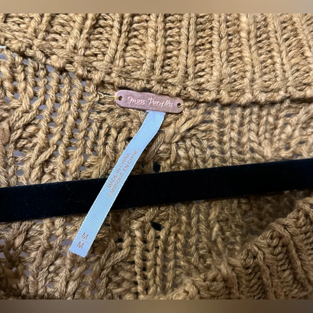 NEW Free People Isla Cable Stitch Tunic Sweater – Spice Cake - Size Medium